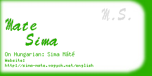 mate sima business card